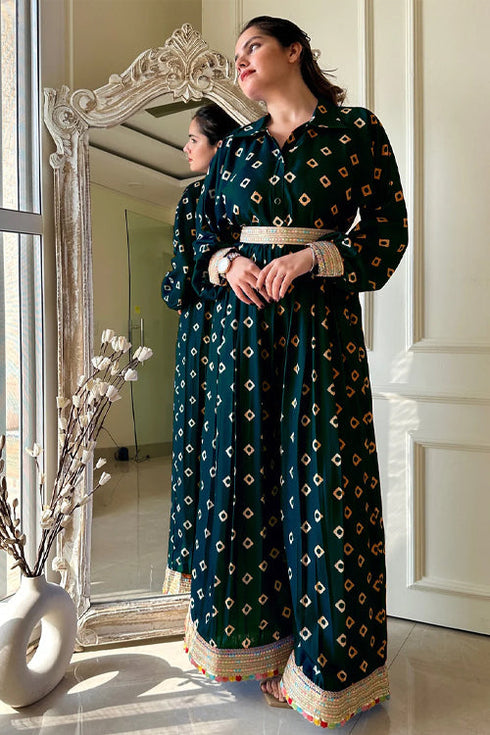 Emerald Bandhni Fusion Jumpsuit